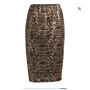 Sequin leopard print skirt